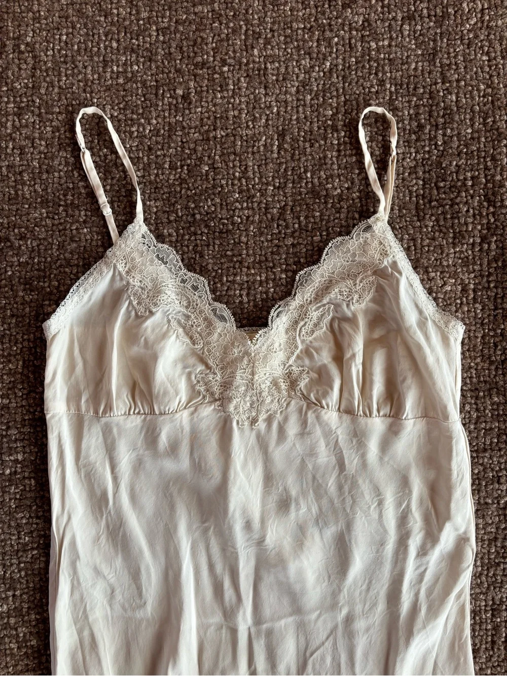 Vintage Silk Lace-Trimmed Slip - Picture 2 of 9
